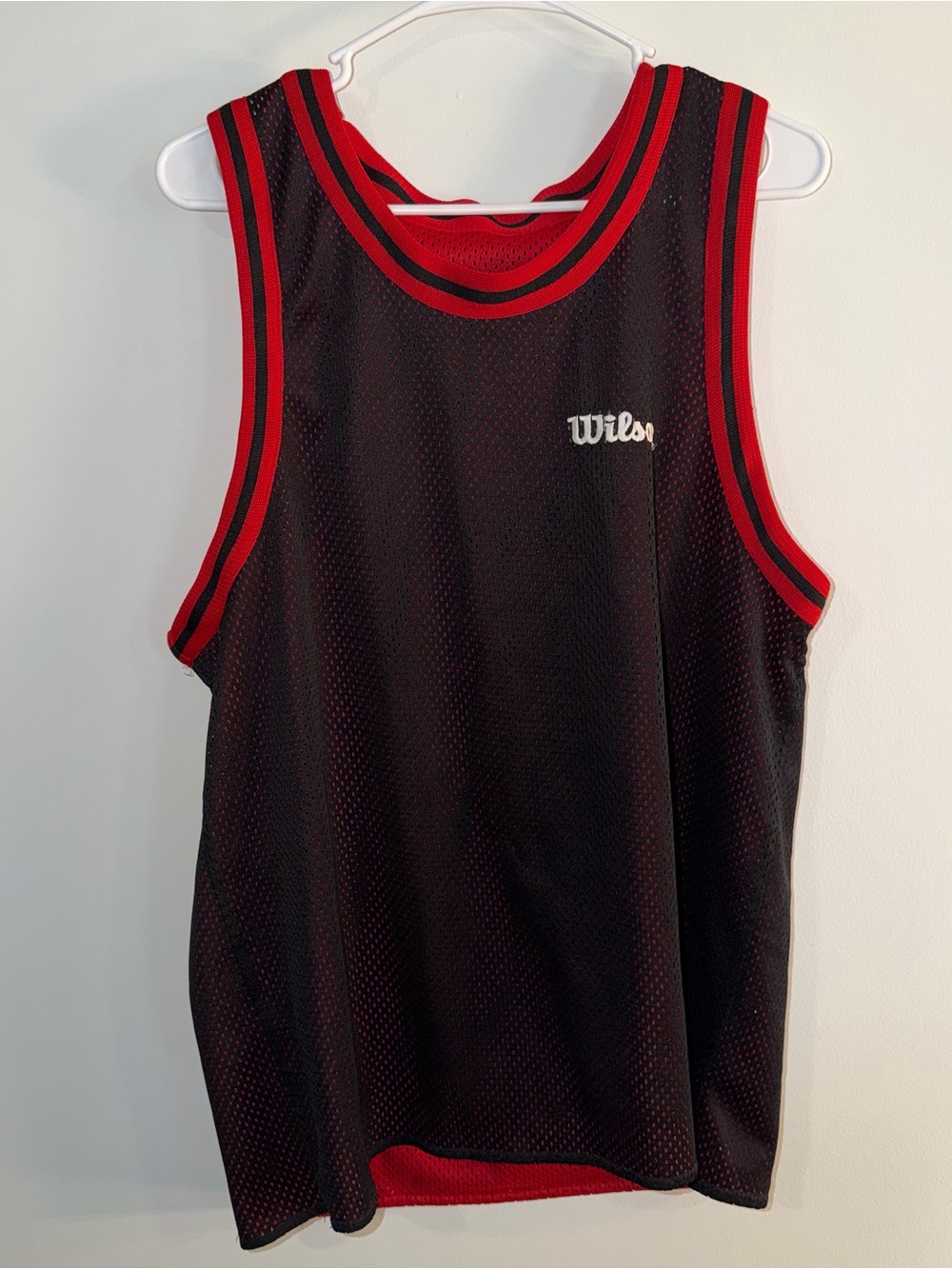 Wilson Black and Red Men's Mesh Basketball Jersey Tank Top